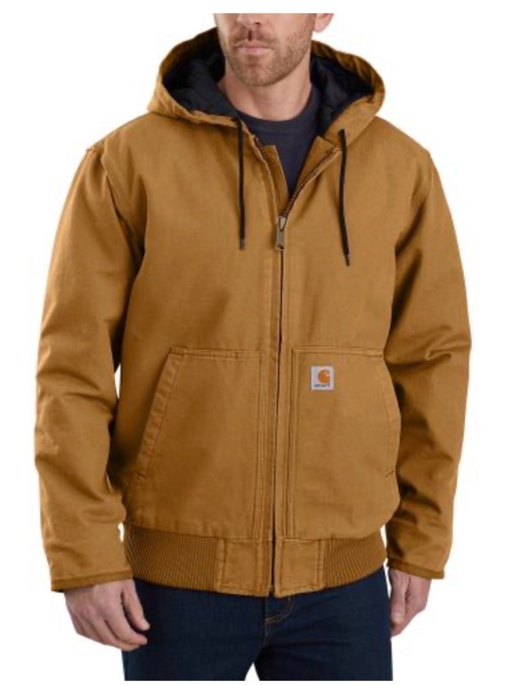 Carhartt Mens M Jacket Brown J130 Loose Fit Hooded Quilted 3M Thinsulate 104050